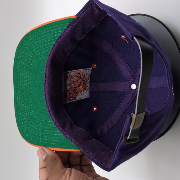 Starter| NWT Vintage NBA The Phoenix Suns Purple Sports Cap Snap Back Green Brim - Picture 11 of 11